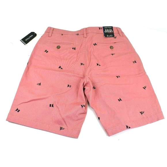 Nautica Men's Salmon Stretch Classic Fit Sailing Flags Deck Shorts Size 30 NWT - Picture 8 of 9